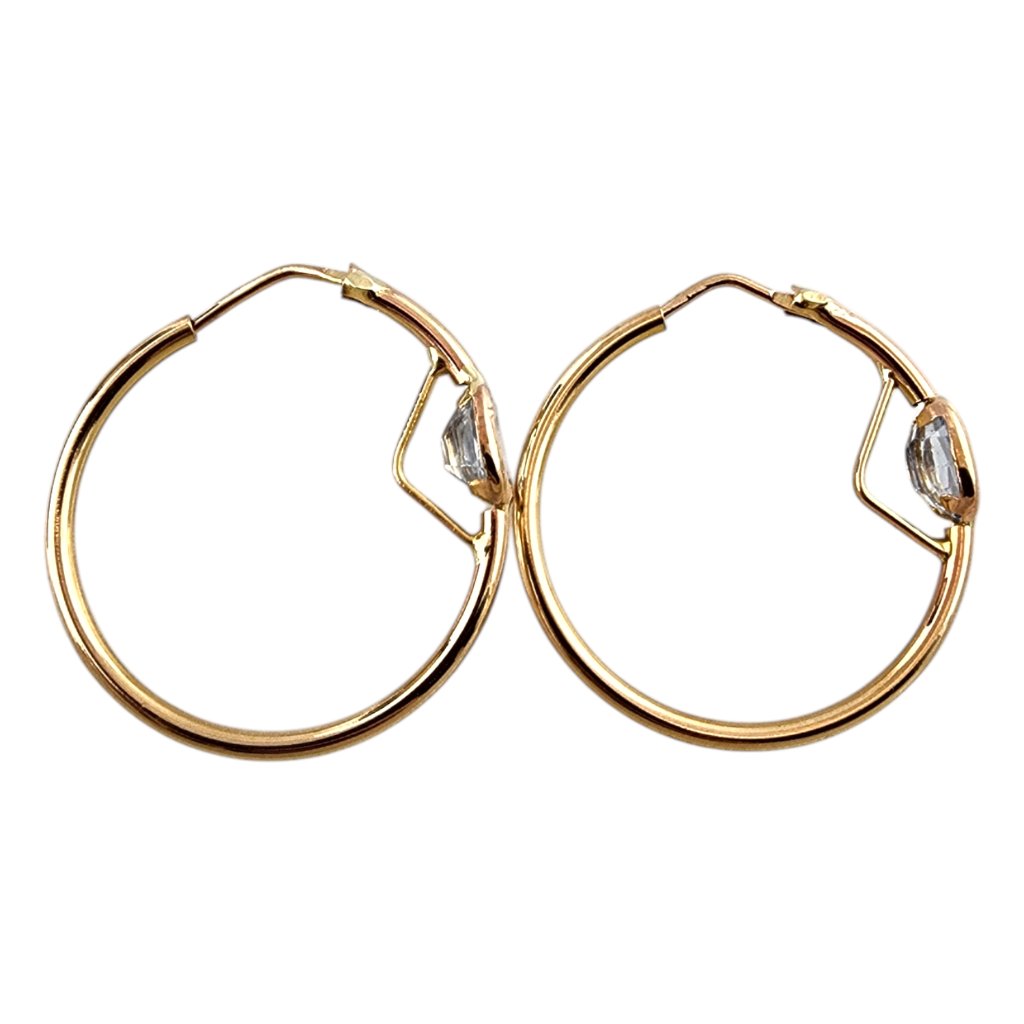 14 Karat Yellow Gold Cubic Zirconia Circle Hoop Earrings 19766 498$